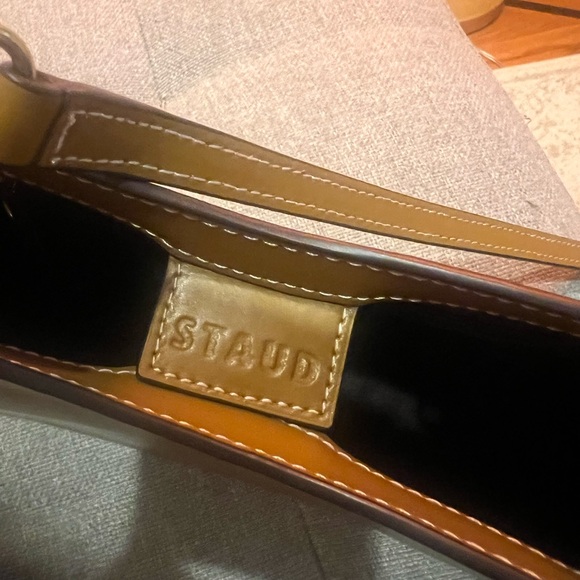 STAUD Ochre Leather Mini Moon Bag - Picture 11 of 12